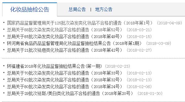 国家食药监局发布的相关通告